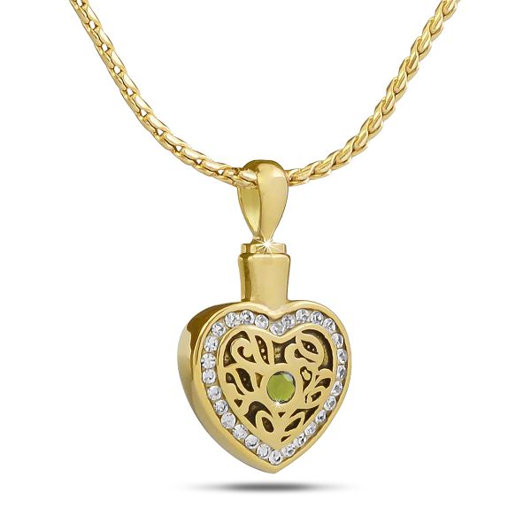 August w/ Peridot Gold Steel Keepsake